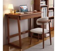 Scrivania da ufficio in legno Scrivania da studio moderna for computer Stile rustico Piccolo/grande Facile da montare for casa/ufficio/camera da letto/studio(Brown,80x45cm/31.5x18in)