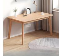 Scrivania da ufficio moderna con piano e base in legno massello per scrivere, studiare e lavorare al computer