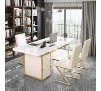 Scrivania da ufficio moderna con struttura in metallo laccato per pianoforte, tavolo e sedia con ampia capacità di archiviazione, scrivania da ufficio professionale, disponibile in quattro misure.