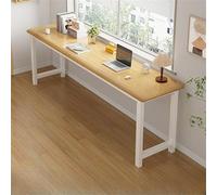 Scrivania da ufficio rettangolare extra lunga da 39,9 cm, tavolo da scrittura fronte-retro per uso domestico e in affitto, marrone chiaro/bianco, 160 x 40,6 x 76,2 cm (lunghezza x larghezza x altezza