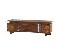Scrivania da ufficio Scrivania direzionale da ufficio Chinese Aesthetics con cassetti e mobiletto portaoggetti, spaziosa scrivania for la casa 78" prese di ricarica Tavolo da gioco per laptop