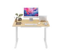 SENSE7 scrivania per computer Newai, tavolo da ufficio 120×60 cm, scrivania con gancio, tavolo standing-sitting con superficie in bambù, scrivania elettrica regolabile in altezza con cassetto