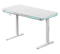 SENSE7 scrivania per computer Nomo, tavolo da gaming LED 120x60 cm, scrivania da ufficio con porte USB-C e USB 3.0, superficie in vetro, scrivania elettrica regolabile in altezza con cassetto e gancio