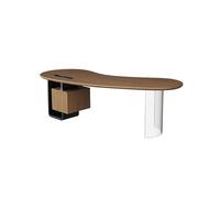 Scrivania Del Computer Scrivania singola piccola Boss in legno massello, dalla forma speciale, semplice tavolo da studio, mobile for ufficio con mobiletto portaoggetti Scrivania In Piedi(200x77x75cm)