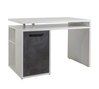 Composad | Scrivania della Linea VELATA con 1 Anta e 2 Vani, Scrivania Moderna Cameretta, (LxAxP) 110x76x59,6 cm, Bianco Laccato e Grigio Tadao, Made in Italy
