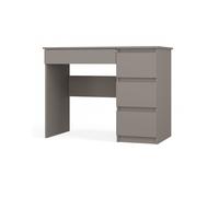 CDF Scrivania Ufficio con Cassetti per Bambina Cameretta Tabella di Studio per Computer PC Domestico con Superficie di Lavoro - Scrittoio Compatto Estraibile Studio Mobiletto Ufficio - Grigio Argilla