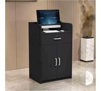 Scrivania di ricevimento moderna, piccola scrivania frontale con cassetti chiudibili a chiave, Adatto per lobby per ufficio, postazione di lavoro elegante, facile da assemblare, Dimensioni: 27,1 x 15,