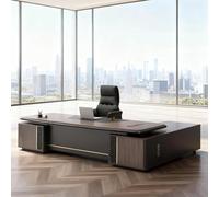 Scrivania direzionale a forma di L con cassetti e contenitore, superficie curva in lega di alluminio, elegante tavolo per la gestione di casa/ufficio, configurazione destra 180 cm