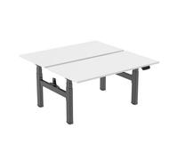 Scrivania doppia ergonomica motorizzata Kimex 150x75 cm Bianco/Nero