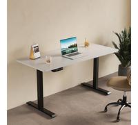 Scrivania elettrica manuale ad altezza regolabile con cassetto portaoggetti per casa e ufficio - Postazione di lavoro ergonomica, design salvaspazio, stile moderno, facile da montare, scrivania, 140x