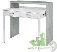 SCRIVANIA ESTENIBILE CONSOLLE ALLUNGABILE 36X99X88H BIANCO CEMENTO 2 CASSETTI