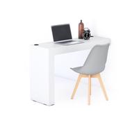 Scrivania Evolution 120x40, Bianco Frassino con Una Gamba e Caricatore Wireless