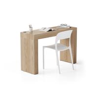 Scrivania Evolution 120x40, Rovere Naturale con Due Gambe e Caricatore Wireless