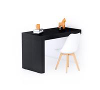 Scrivania Evolution 120x60, Nero Frassino con Una Gamba e Caricatore Wireless