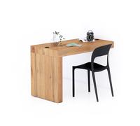 Scrivania Evolution 120x60, Rovere Rustico con Una Gamba e Caricatore Wireless