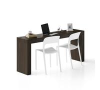 Scrivania Evolution 180x40, Noce Scuro con Due Gambe e Caricatore Wireless