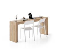 Scrivania Evolution 180x40, Rovere Naturale con Due Gambe