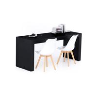 Scrivania Evolution 180x60, Nero Frassino con Due Gambe e Caricatore Wireless