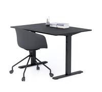 Scrivania Fissa Clara 120x80 Nero Cemento con Gambe Nere
