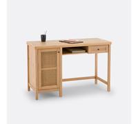 Scrivania Gabin in massello di pino e vimini Beige TU