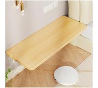 Scrivania galleggiante da parete per computer portatile, piccola, pieghevole, resistente, in legno, per piccoli spazi, colore giallo (20 x 60 cm)