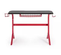 Scrivania Gaming 118x65x76 cm Gaming in MDF Rosso-Nero