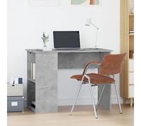 Scrivania Grigio Cemento 100x55x75 cm in Legno Multistrato, Modern Office Desk with 2 Shelves, Sturdy Computer Desk for Home Office & Study Room, Easy to Assemble, Durable Multipurpose Workstation