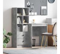 Scrivania Grigio cemento 105,5 x 50 x 127 cm 2 pz