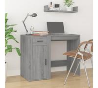 Scrivania Grigio Sonoma 100x49x75 cm in Legno Multistrato - Modern Office Desk with Drawer & Storage Compartment, Sturdy Engineered Wood, Elegant Home Office Furniture for Small Spaces