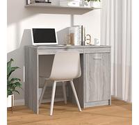 Scrivania Grigio Sonoma 100x50x76 cm Modern Office Desk with Storage Cabinet, Sturdy Multilayer Wood Study Table for Home Office, Smooth Surface Workstation, Easy Assembly, Elegant Gray Sonoma Design