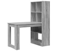 Scrivania Grigio Sonoma Legno Ingegnerizzato 122 x 67 x 145 cm | Ripiani per libri e cancelleria, scomparti per documenti e cavi, montaggio richiesto, istruzioni incluse