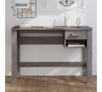 Scrivania HAMAR Grigio Chiaro 110x40x75 cm in Legno di Pino Massello con Cassetto, per Computer per Ufficio e Casa, Scrivania Moderna con Ripiano Scomparto, Design Funzionale e Decorativo