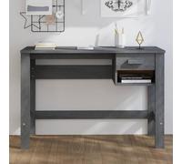Scrivania HAMAR Grigio Scuro 110x40x75 cm in Legno di Pino Massello con Cassetto - Scrivania per Computer Home Office, Scrittoio Moderno per Studio e Lavoro, Design Funzionale e Robusto