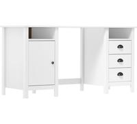 Scrivania Hill White 150x50x74 cm in legno di pino massiccio
