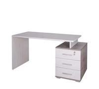 Scrivania in kit 3 cassetti Sarmog 154x55x76 cm bianco fiammato Ossido