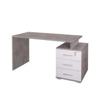 Scrivania in kit 3 cassetti Sarmog 154x55x76 cm cemento Cemento
