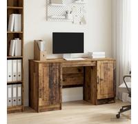 Scrivania in legno anticato, 142,5 x 50 x 75 cm, set di mobili con vano | Scomparti portaoggetti, scaffali, salvaspazio, superficie facile da pulire, struttura robusta, versatile