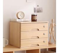 Scrivania in legno con cassetti bloccabili, porta ricevute A4, elegante scatola portaoggetti per casa e ufficio, soluzione di archiviazione desktop a 3 cassetti