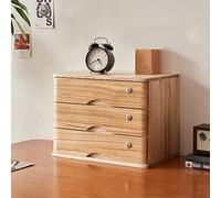Scrivania in legno con serratura, armadietto portadocumenti a 4 cassetti, elegante soluzione di archiviazione in legno per casa e ufficio, porta documenti sicuro