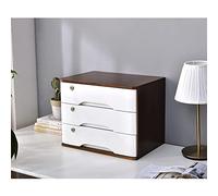 Scrivania in legno con serratura e cassetti, porta documenti in legno massello per forniture da ufficio e trucco, soluzione elegante per riporre oggetti da scrivania
