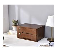 Scrivania in legno con serratura e cassetti, porta documenti in legno massiccio per articoli da ufficio e trucco, elegante armadietto da scrivania con 2 cassetti