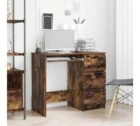 Scrivania in Legno Ingegnerizzato 90x45x76 Cm Bianca, Tavolo Compatto per Ufficio Domestico per Studio e Lavoro (Rovere affumicato)