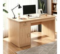 Scrivania in Legno Massello con Cassetto Bloccabile, Computer Desk per Home Office con Ripiani, Scrivania in Legno con Semplice Attrezzo Originalwood 47.2X23.6X29.5in-120X60X75cm