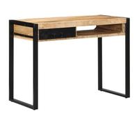 Scrivania in Legno Massello di Mango 100x50x75 cm - Scrivania da Ufficio Moderna con Ampio Spazio, Design Elegante per Casa e Ufficio, Struttura Resistente con Piedini in Metallo