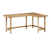 Scrivania in Legno Massello di Mango 165x110x75 cm - L-Shaped Desk Rustic Home Office Desk with Spacious Work Surface, Sturdy Solid Wood Construction, Left or Right Corner Setup Room or Living Room