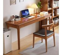 Scrivania in legno massello di quercia con cassetti portaoggetti, scrivania moderna di metà secolo per casa, ufficio e camera da letto, tavolo da studio semplice in legno con finitura in noce