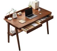 Scrivania in legno massello per casa ufficio e stuts semplice scrittoio con cassetti marrone 80 x 55 x 75 cm elegante camera da letto computer workstation
