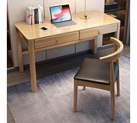 Scrivania in legno massello, scrivania per computer moderna della metà del secolo con 2 cassetti, stazione di lavoro stabile per la casa, tavolo da studio con grande superficie