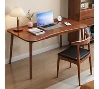 Scrivania in legno massello, scrivania per computer moderna di metà secolo, in legno massello, tavolo da scrittura da 78 cm con piano curvo, mobili semplici per casa e ufficio per piccoli spazi