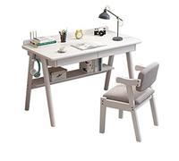 Scrivania in legno per computer con 2 cassetti, scrivania, scrivanie in legno spessorato, tavolo consolle per trucco, tavolo consolle per trucco moderno per la casa, 80 cm